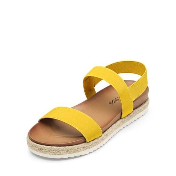 Dream Pairs Rosan Espadrille Platform Sandals Yellow, size 7.5 - Picture 2 of 6